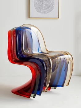 Nordic akryl stoličky minimalistické, moderné jedálenské stoličky, domáce operadla, make-up stolice, internet celebrity