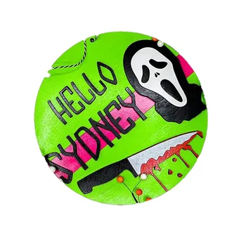 Zelená Halloween Horror Drevené Prihlásiť Výzdoba Domu Hrôzy Vitajte Slová Halloween Horror Party Atmosféru