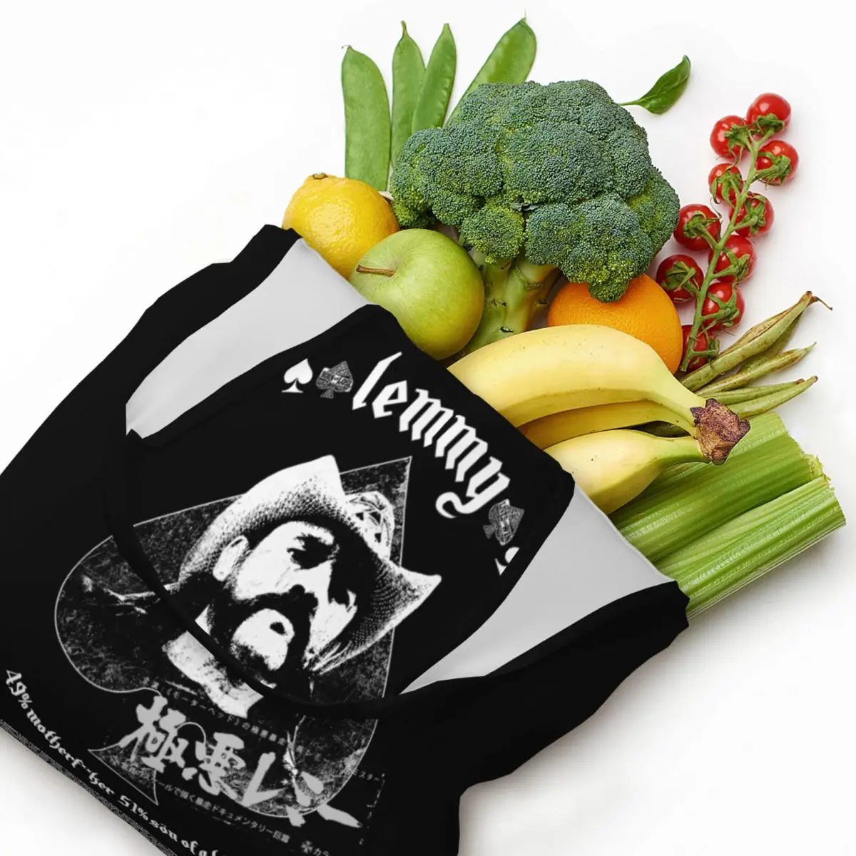 Opakovane Rocková Speváčka Lemmys Nákupní Taška Ženy Plátno Ramenný Tote Bag Umývateľný Potraviny Shopper Tašky Fotografie Kabelka