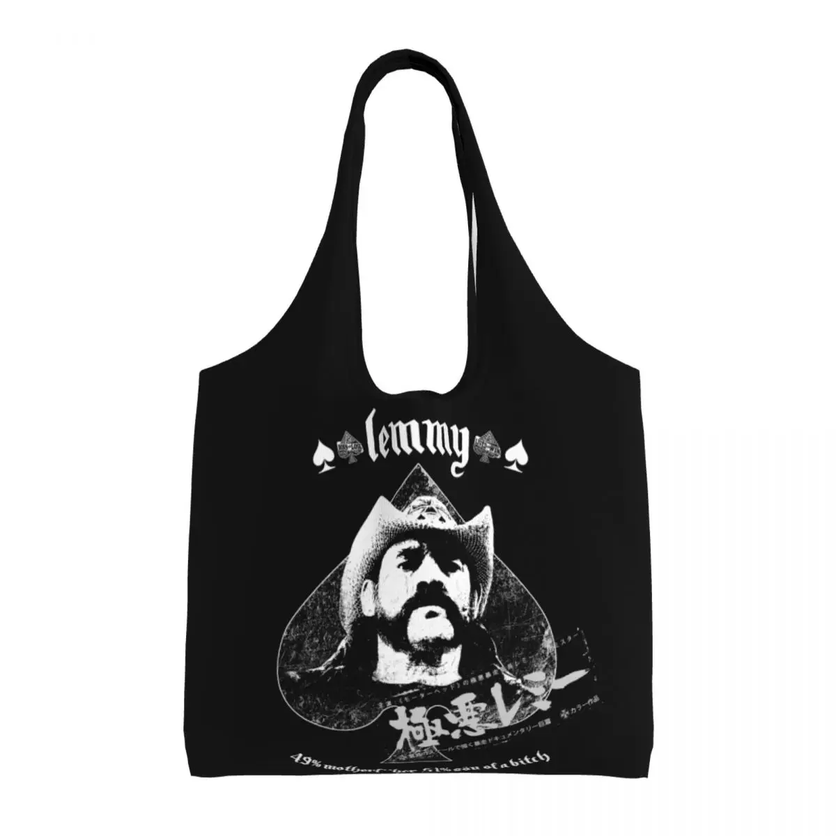 Opakovane Rocková Speváčka Lemmys Nákupní Taška Ženy Plátno Ramenný Tote Bag Umývateľný Potraviny Shopper Tašky Fotografie Kabelka